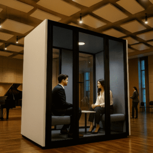 Stylish modular office pod with premium acoustic insulation – KB Housing