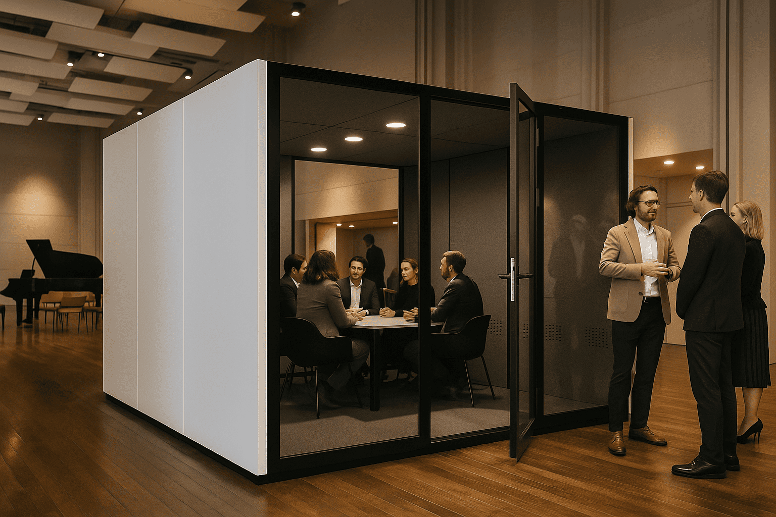 Modern workspace pod offering noise reduction and privacy – KB Housing