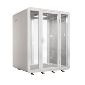Soundproof work pod with ergonomic design